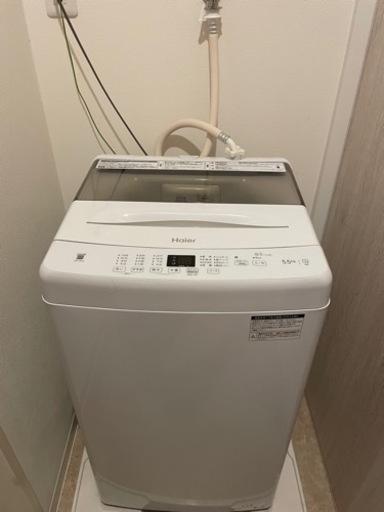【美品！】ハイアール　全自動洗濯機 洗濯5.5kg　JW-U55A-W 使用一年未満！