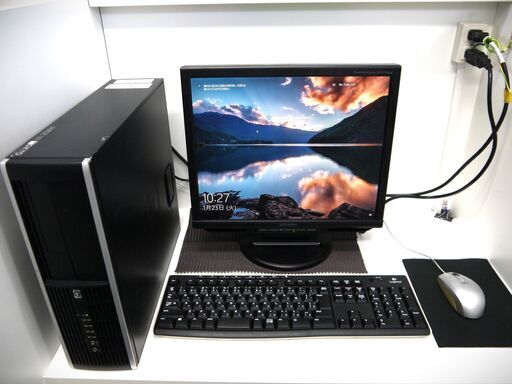 【お渡し済み】㏋ windows10 デスクトップPC Corei3 + SSD + HDD3TB + モニター【メンテナンス済み】（190655）