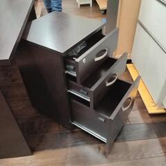 ★【オフィスデスク＋ワゴン セット】シンプルデザイン  キャスター付きインワゴン  机  💳自社配送時🌟代引き可💳※現金、クレジット、スマホ決済対応※   