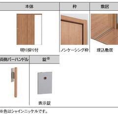 新品未使用　リクシル 連動方式 室内 引戸 片引 2枚建 ラシッサS LAG【ASHRD-W-1620J】横幅1644mm×高さ2023mm 機能付 表示錠 明り採り付 バーハンドル 引き戸 片引き 建具 バリアフリー リフォーム LIXIL