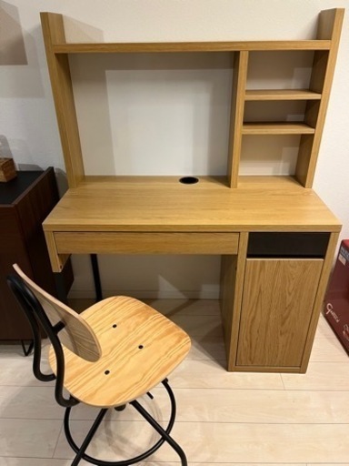 IKEAミッケ　デスク　学習机椅子セット