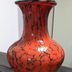 花瓶 フラワーベース 壺 ガラス製 昭和レトロ アンティーク イ...