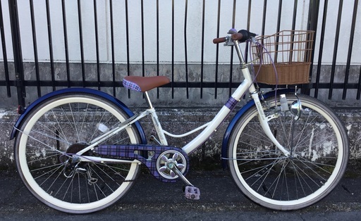 ＜整備・美品＞chocolate cute 女の子用・自転車  26インチ LEDライト、シマノ6段変速 鍵付き