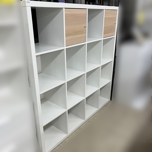 J3329 IKEA イケア シェルフ 大 オープンラック シェルフユニット KALLAX カラックス インサート 引出し付 ×2個付 クリーニング済み