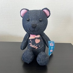 デニム素材のくまのぬいぐるみ テディベア