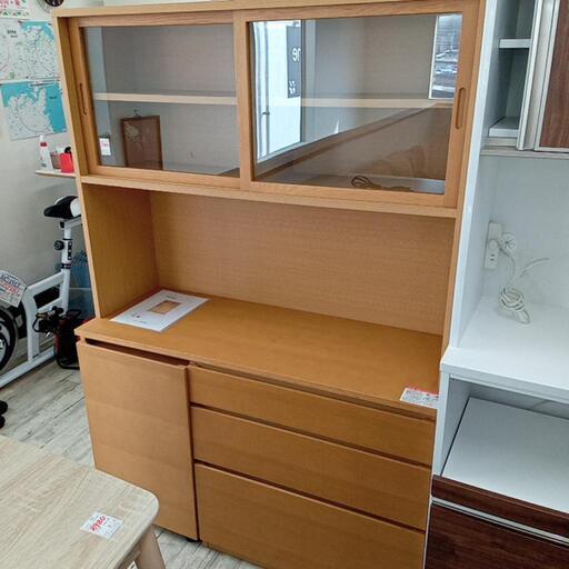 ★再値下げしました❗【無印良品】レンジボード　食器棚　ワゴン付き　幅約120cm 定価89900円　自社配送時代引き可※現金、クレジット、スマホ決済対応※