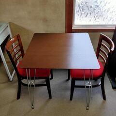 ☆ニトリ　食卓テーブル　クーボ75　椅子×2個