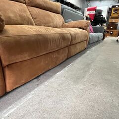 リサイクルショップどりーむ天保山店　No11363　電動リクライニングソファ　３人掛け　ヴィンテージ風ソファ　最高の肌触り　現状品