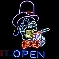 特大ネオンサイン　ドクロ　看板　未使用　BAR飾り