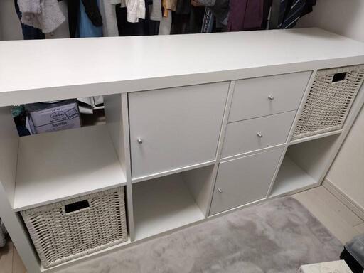 (値下げ)IKEA KALLAX カラックス カラーボックス 引き出し収納バスケット付き