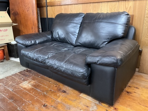 【送料込み】最終値下げ 黒レザー2人掛けソファ ニトリ Nステイツ 7/31まで ニトリ 本革ソファー2人掛け Nステイツ 送料込み】最終値下げ 黒レザー2