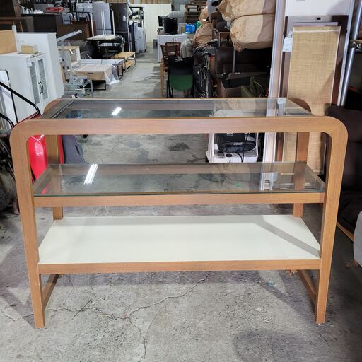 終 ガラスボード/コレクションボード/什器 等 W1410×D450×1110mm 菊E