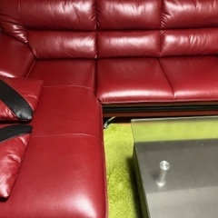 美品4人掛けレザーソファ！