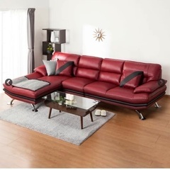 美品4人掛けレザーソファ！