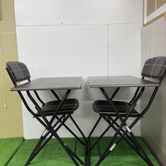 【SJ316】ニトリ　折りたたみ式テーブル2個&折りたたみ式チェ...