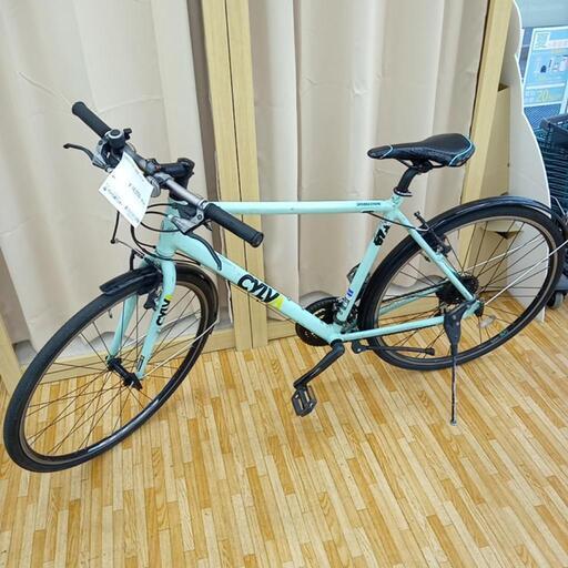 ★ジモティ割あり★ BRIDGESTONE　クロスバイク 自転車 ギア付き　ミント グリーン　27インチ　クリーニング済　YJ1520