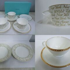 ティファニー　食器セット　NOTES　コーヒーカップ　プレート　グラス　ゴールドバンド　モーニング・グローリー　ムーンズ　Tiffany＆Co