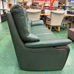 【愛品館八千代店】アサヒ　ハイバック3人掛本革ソファ