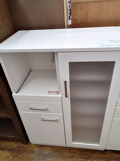 ★ジモティ割あり★ NITORI レンジ台 白 H115×D43×W80 クリーニング済み MT214