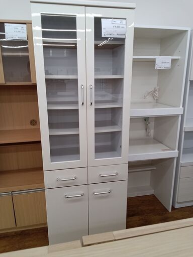 ★ジモティ割あり★  レンジボード 白 H181×D41×W60 クリーニング済み MT215
