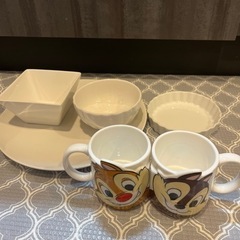 【ネット決済】食器類　マグカップ2個、小皿2個、茶碗、大皿