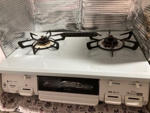 リンナイ　Rinnai　ガステーブルコンロ 水なし片面焼きグリル