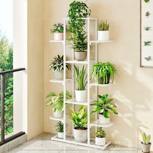 プランター ラック 多段 おしゃれ かわいい インテリア マルチ ポット ラック 多肉植物 観葉植物 室内 ガーデニング ホワイト