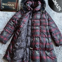 定価15万！BALMAIN 総柄　2way　ロングダウン　シルバ...