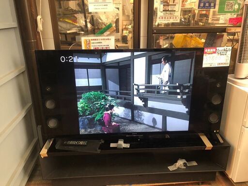 ☆中古￥34,800！SONY　55インチ液晶テレビ　家電　テレビ台セット　2016年製　KJ-55X9300C型　【BA209】