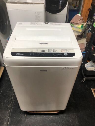 ☆中古￥8,000！Panasonic　5.0kg洗濯機　家電　2017年製　NA-F50B10C型　幅56㎝ｘ奥行57㎝ｘ高さ88㎝　【BA217】