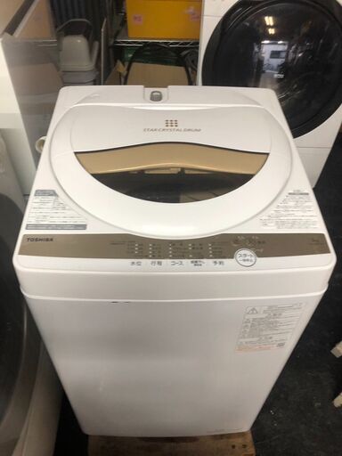 ☆中古￥13,800！TOSHIBA　5.0kg洗濯機　家電　AW-5GAI型　2021年製　幅57㎝ｘ奥行58㎝ｘ高さ96㎝　【BA218】