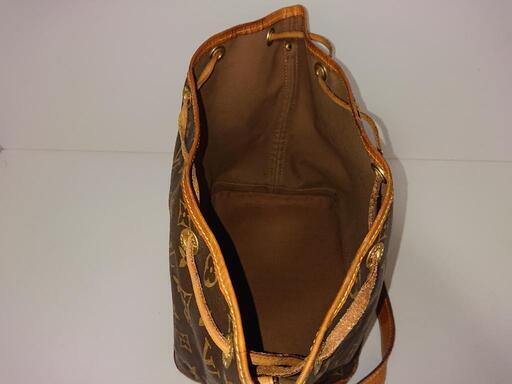 真贋OK LOUIS VUITTONモノグラム ノエ 巾着 ショルダーバッグ レザー