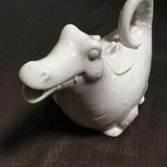 ホワイト ワークス白ワニ型コーヒー ポット急須クロコダイル鰐クロコ食器ティー茶器