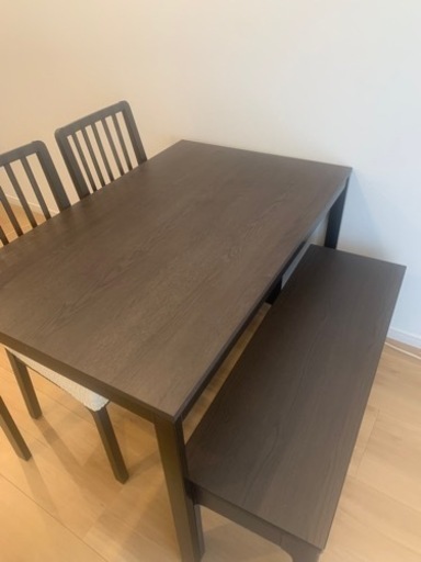 IKEA ダイニングテーブル、椅子2つ、ベンチ