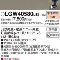 スポットライト　防雨型　　パナソニック　LGW40580LE1