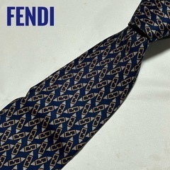 フェンディ FENDI ネクタイ　ロゴ柄 シルク イタリア製　高...