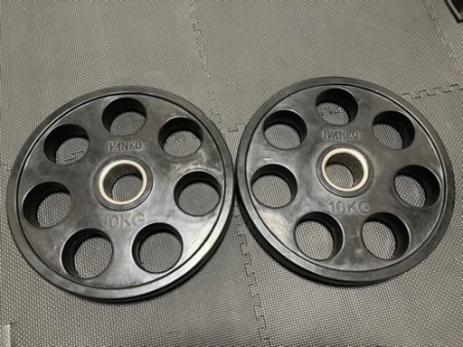 バーベルプレート［5kg×4］ラバーオリンピックシャフトΦ50mm 50mm