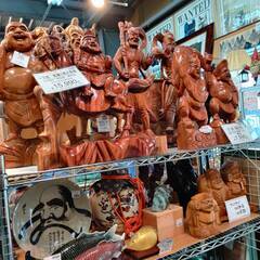 【愛品倶楽部柏店】 特大 七福神 一木造 木像  