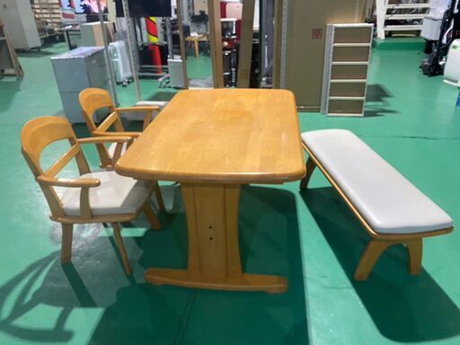 大阪⭐️エコマックス♻️「S217」 大塚家具 ベンチ チェア ダイニングセット【大阪市プレミアム付商品券利用可能！】