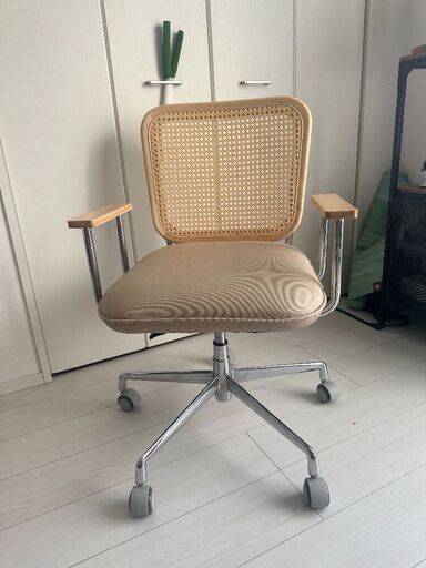 Lowya ラタンチェア 極美品】LOWYA ラタン調デスクチェア 韓国