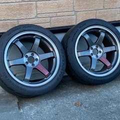 【希少】RAYS TE37 SL 9.5j +45 PCD100 5H 中古2本