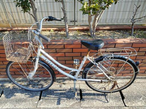 (chariyoshy出品)26インチ自転車、6段ギア付き、白