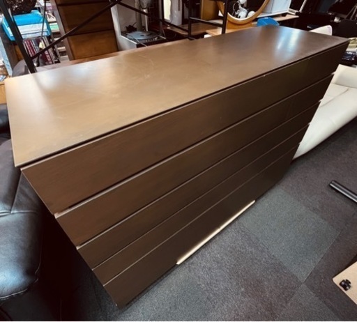 【桐製家具】　最高級　府中家具　ミドルチェスト45　5段 天然木