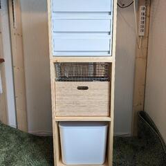 無垢材シンプルスタッキングシェルフ　セット　※画像1枚目