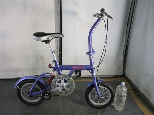 D296★　　9800円★　折りたたみ中古自転車【マルイシ　12インチ　紫 】