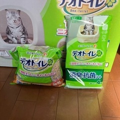 【開封済】猫のデオトイレ用ペットシートと猫砂