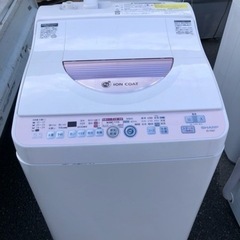 北九州市内配送無料　保証付き　SHARP(シャープ)の5.5kg縦型洗濯乾燥機「ES-T55E7」