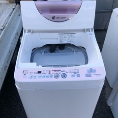 北九州市内配送無料　保証付き　SHARP(シャープ)の5.5kg縦型洗濯乾燥機「ES-T55E7」