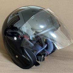 【お譲り先決まりました】ジェットヘルメット黒 サイズ57-60
