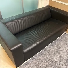 IKEA  イケア　ソファ　klippan　クリッパン 合皮　黒...